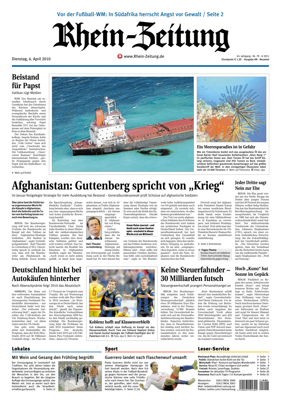 Rhein-Zeitung Kreis Neuwied vom Dienstag, 06.04.2010