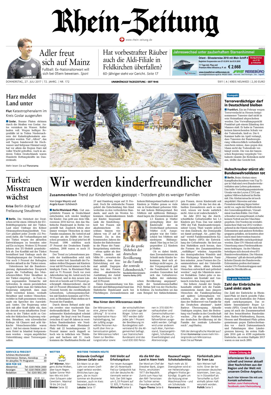 Rhein-Zeitung Kreis Neuwied vom Donnerstag, 27.07.2017