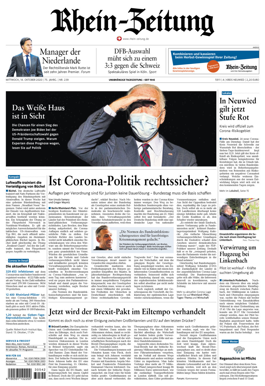 Rhein-Zeitung Kreis Neuwied vom Mittwoch, 14.10.2020