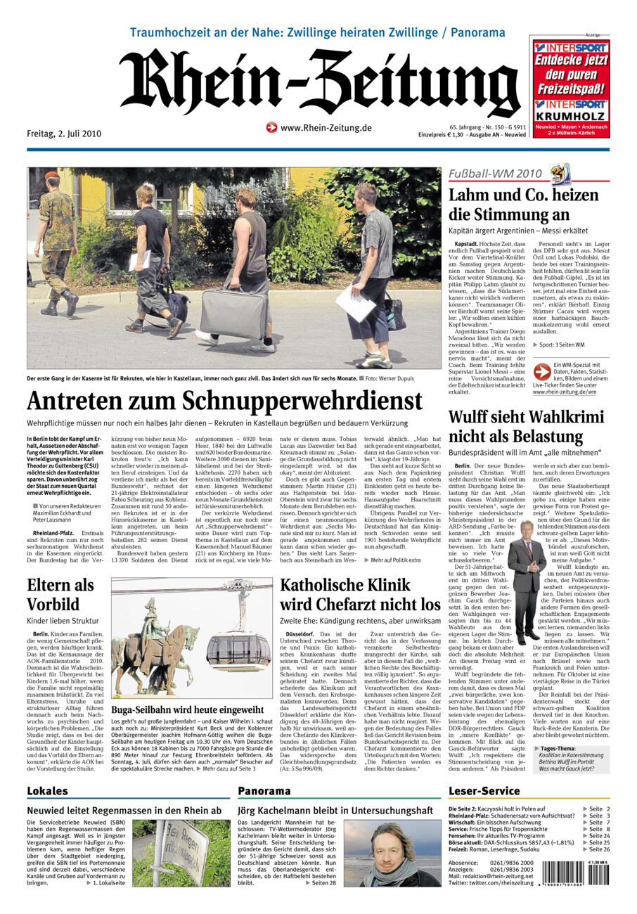 Rhein-Zeitung Kreis Neuwied vom Freitag, 02.07.2010