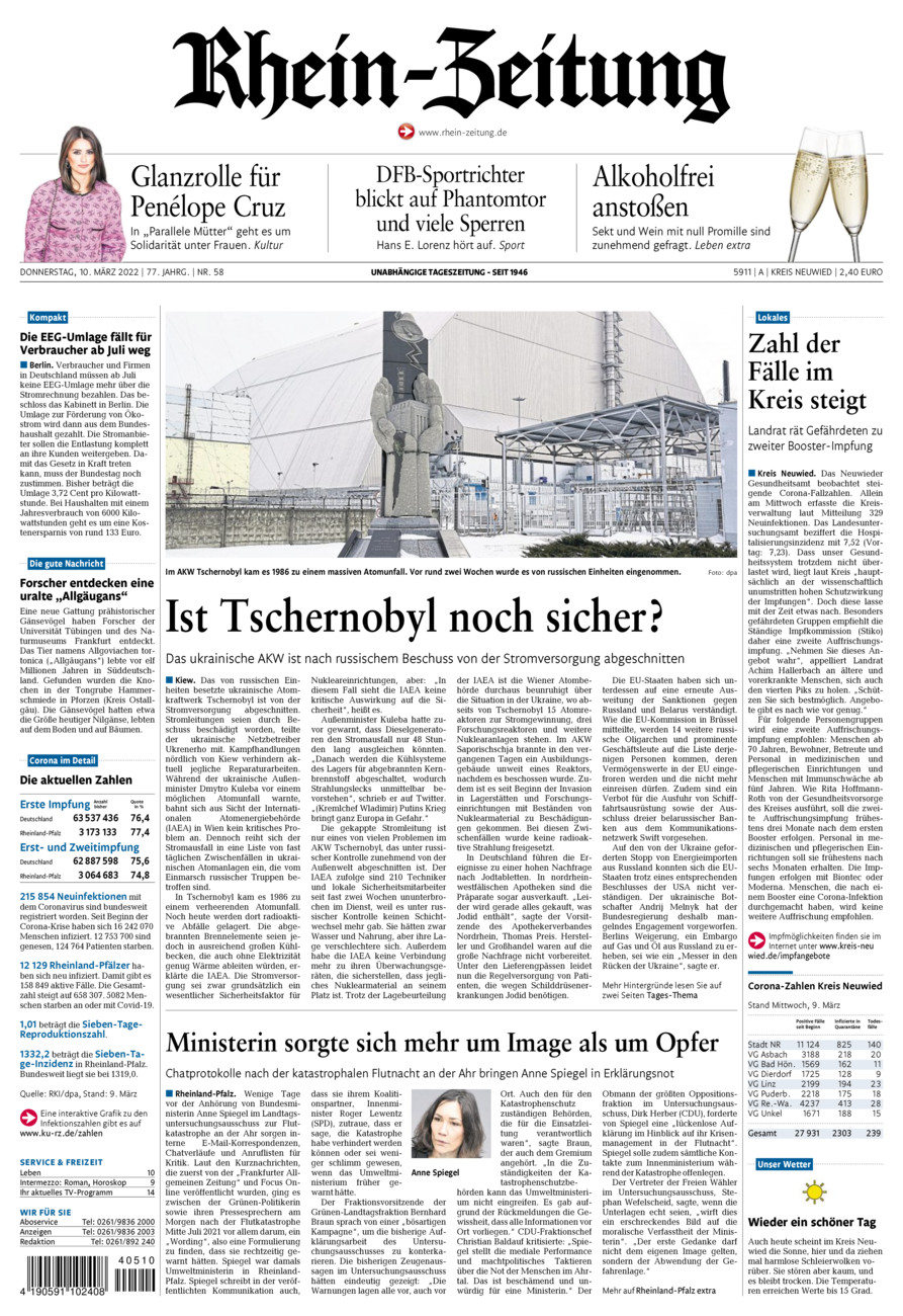 Rhein-Zeitung Kreis Neuwied vom Donnerstag, 10.03.2022