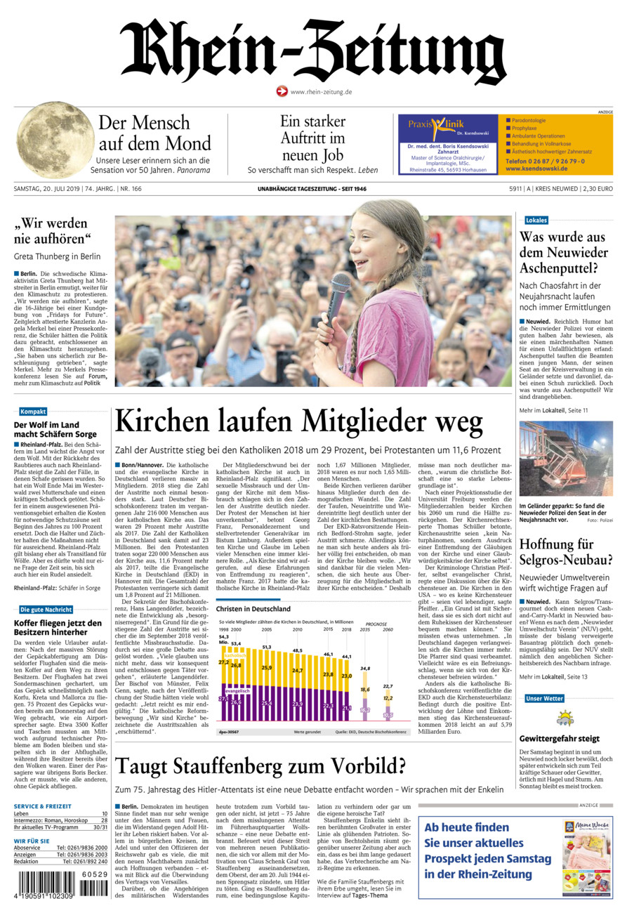 Rhein-Zeitung Kreis Neuwied vom Samstag, 20.07.2019