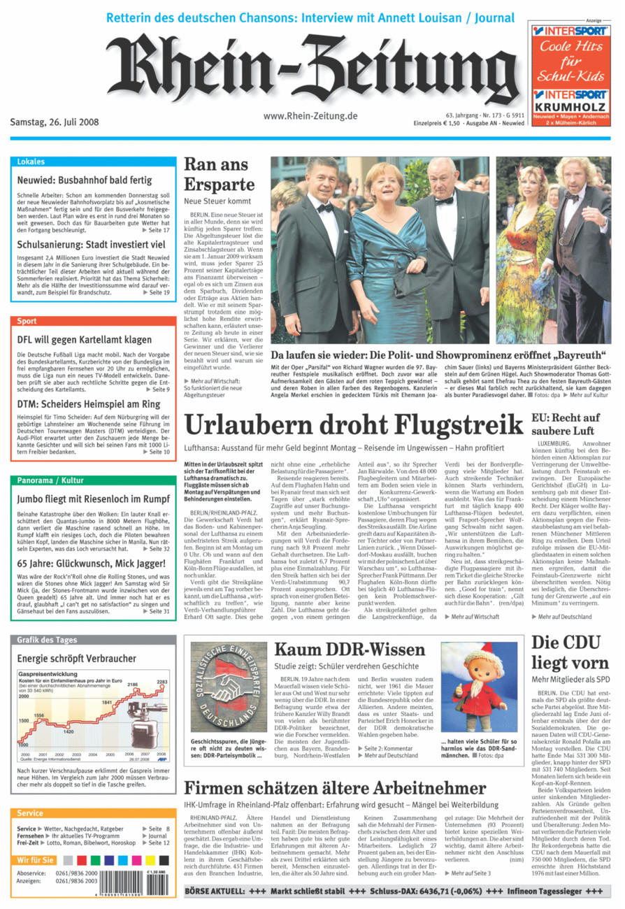 Rhein-Zeitung Kreis Neuwied vom Samstag, 26.07.2008