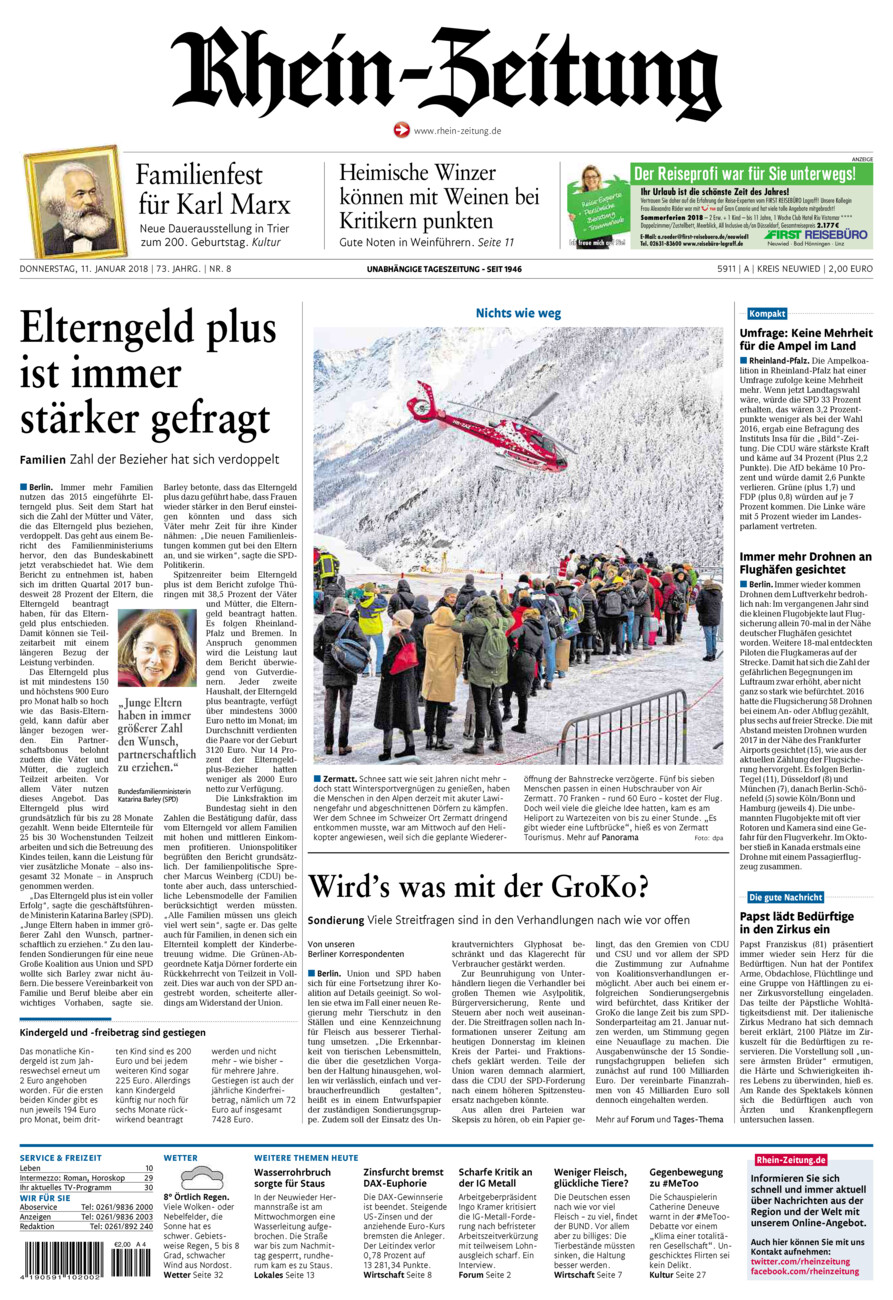 Rhein-Zeitung Kreis Neuwied vom Donnerstag, 11.01.2018