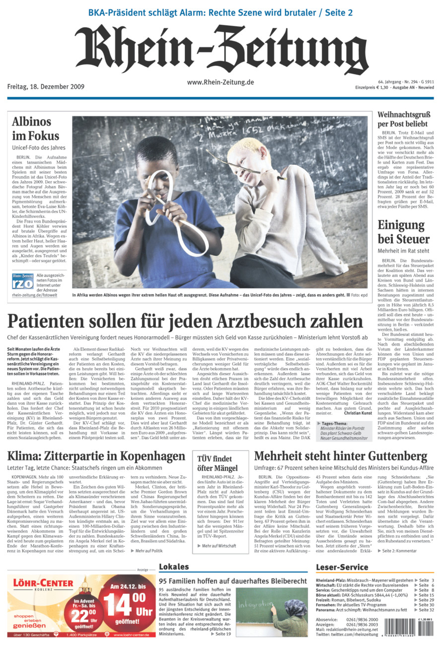 Rhein-Zeitung Kreis Neuwied vom Freitag, 18.12.2009