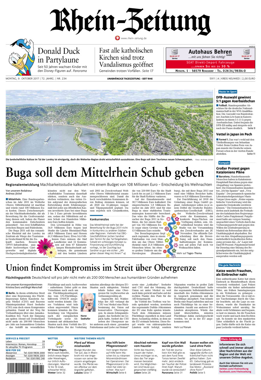 Rhein-Zeitung Kreis Neuwied vom Montag, 09.10.2017