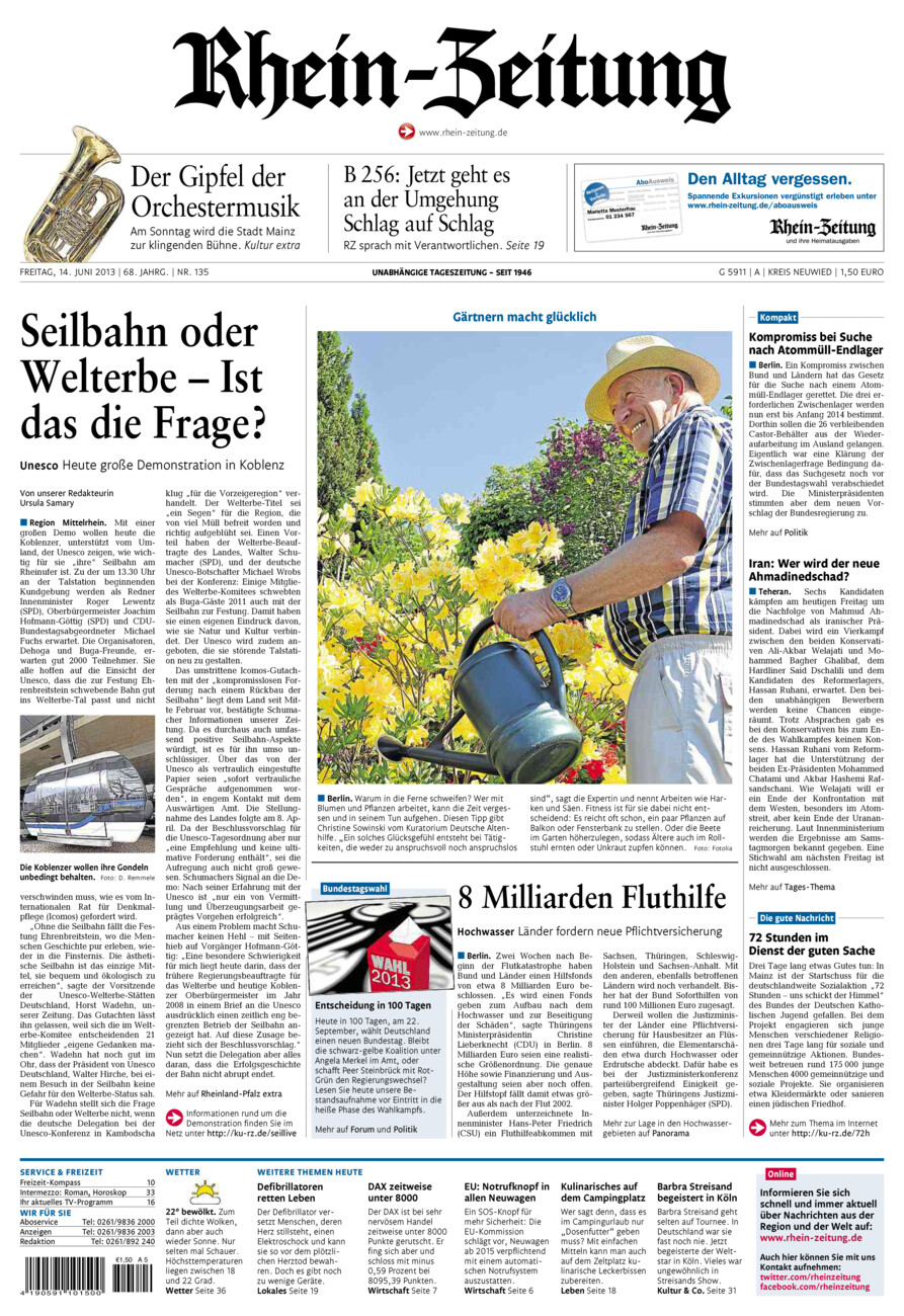 Rhein-Zeitung Kreis Neuwied vom Freitag, 14.06.2013