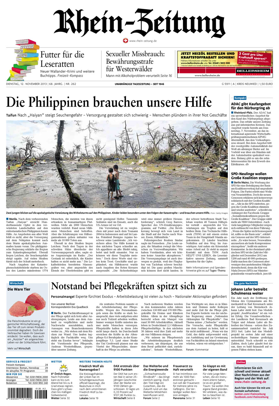 Rhein-Zeitung Kreis Neuwied vom Dienstag, 12.11.2013