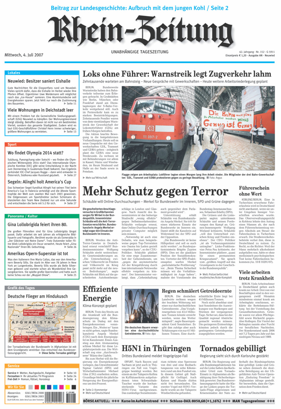 Rhein-Zeitung Kreis Neuwied vom Mittwoch, 04.07.2007