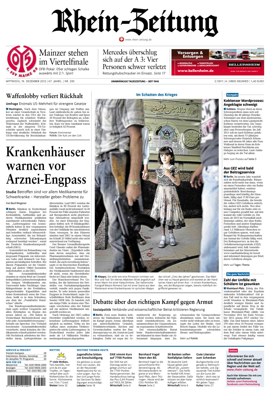 Rhein-Zeitung Kreis Neuwied vom Mittwoch, 19.12.2012
