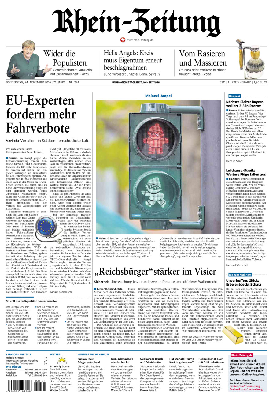 Rhein-Zeitung Kreis Neuwied vom Donnerstag, 24.11.2016
