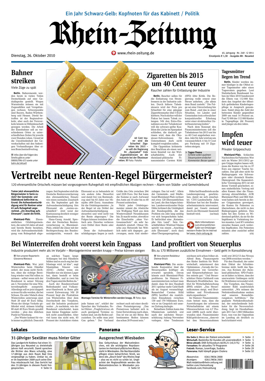 Rhein-Zeitung Kreis Neuwied vom Dienstag, 26.10.2010