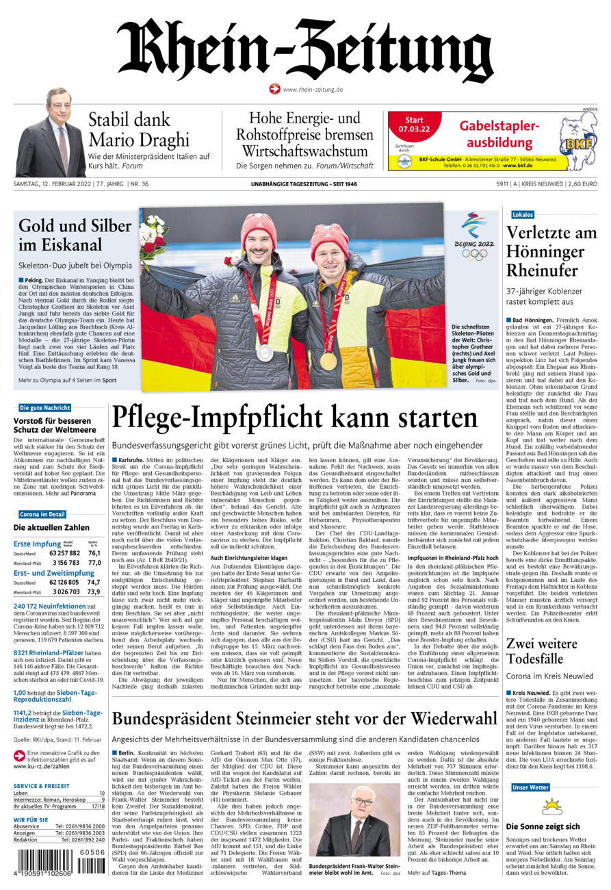 Rhein-Zeitung Kreis Neuwied vom Samstag, 12.02.2022