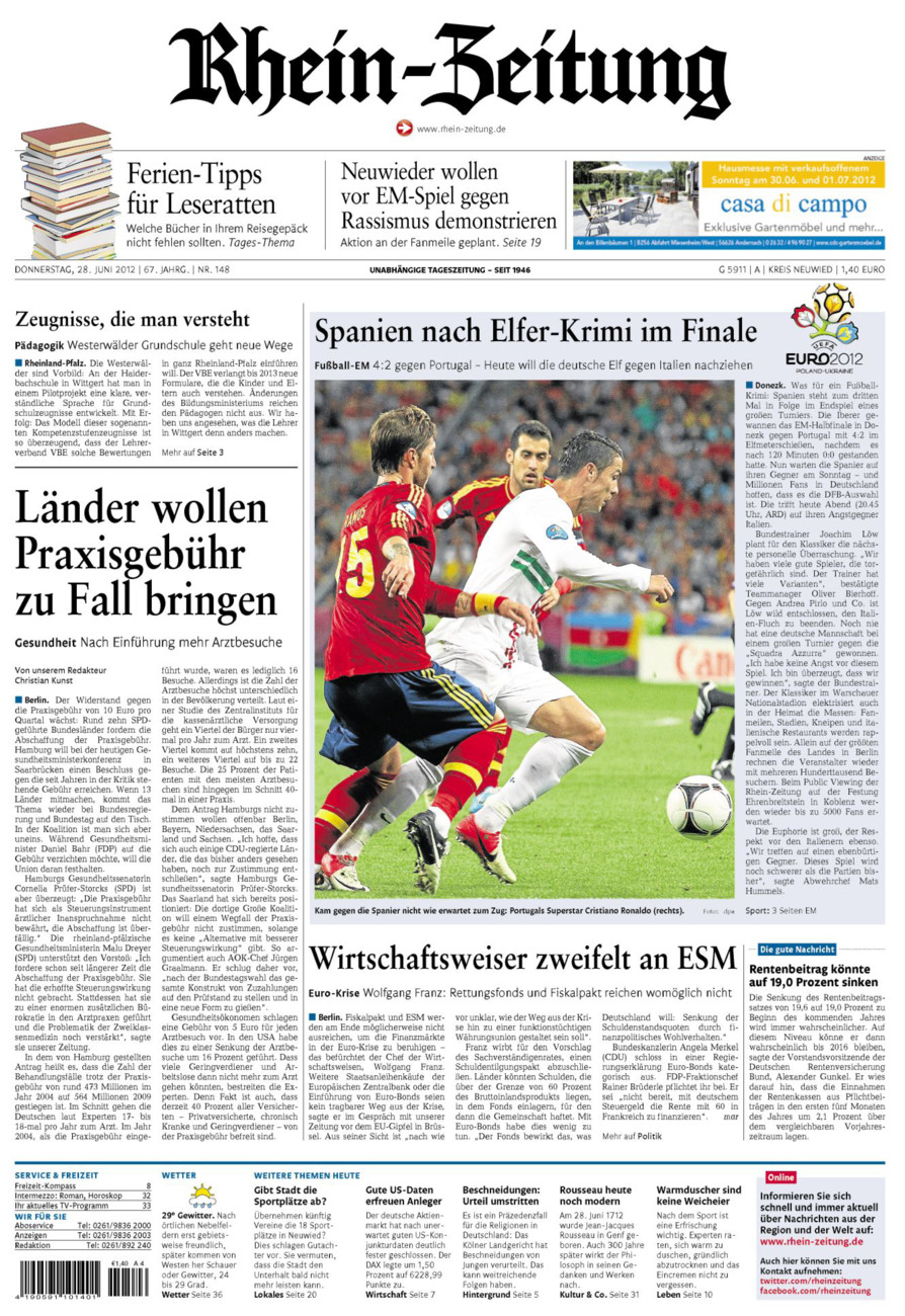 Rhein-Zeitung Kreis Neuwied vom Donnerstag, 28.06.2012