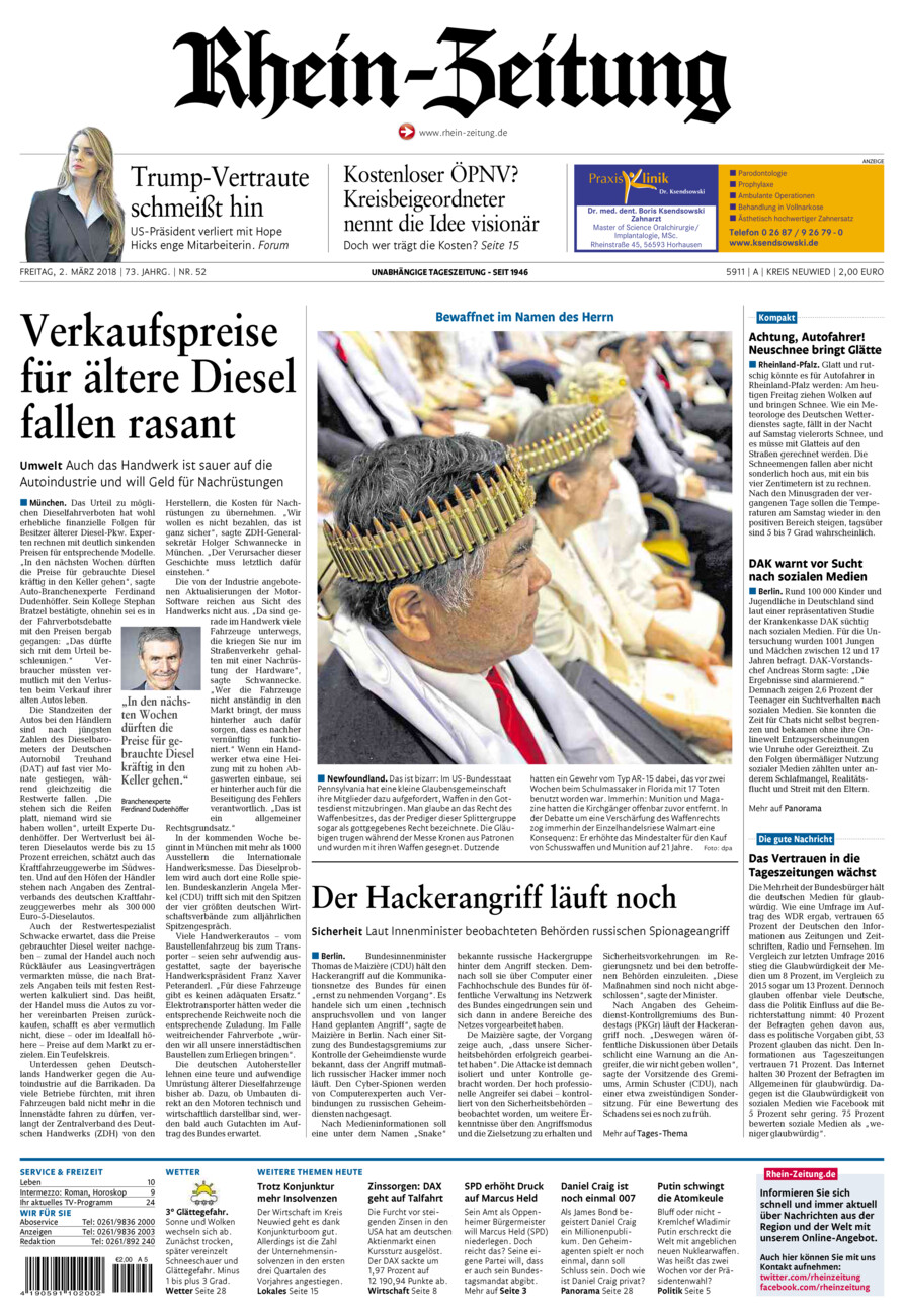 Rhein-Zeitung Kreis Neuwied vom Freitag, 02.03.2018