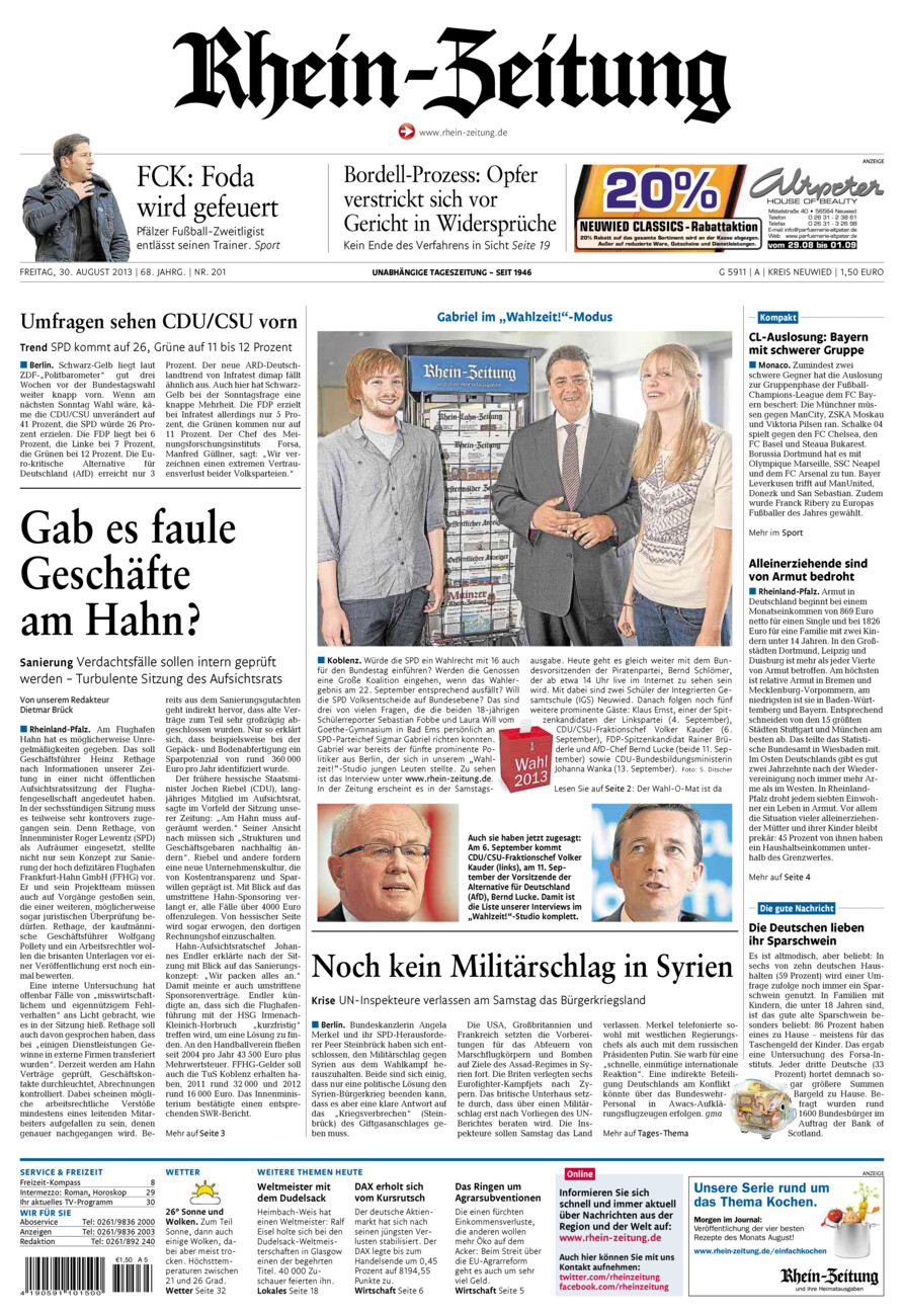 Rhein-Zeitung Kreis Neuwied vom Freitag, 30.08.2013