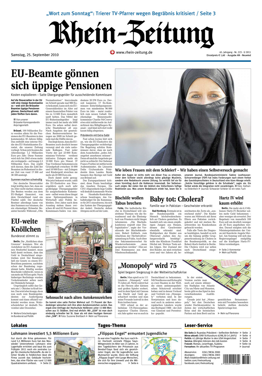 Rhein-Zeitung Kreis Neuwied vom Samstag, 25.09.2010