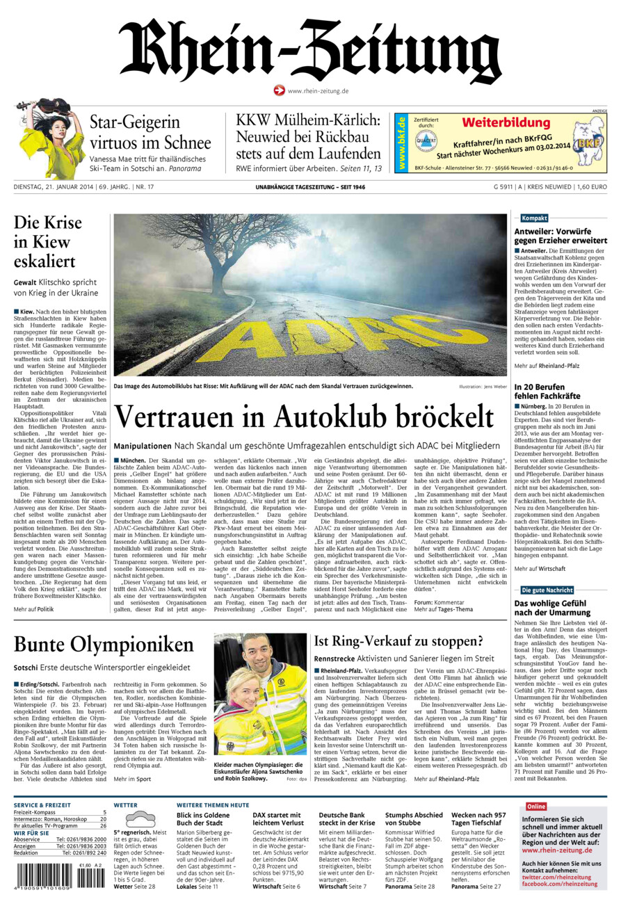 Rhein-Zeitung Kreis Neuwied vom Dienstag, 21.01.2014