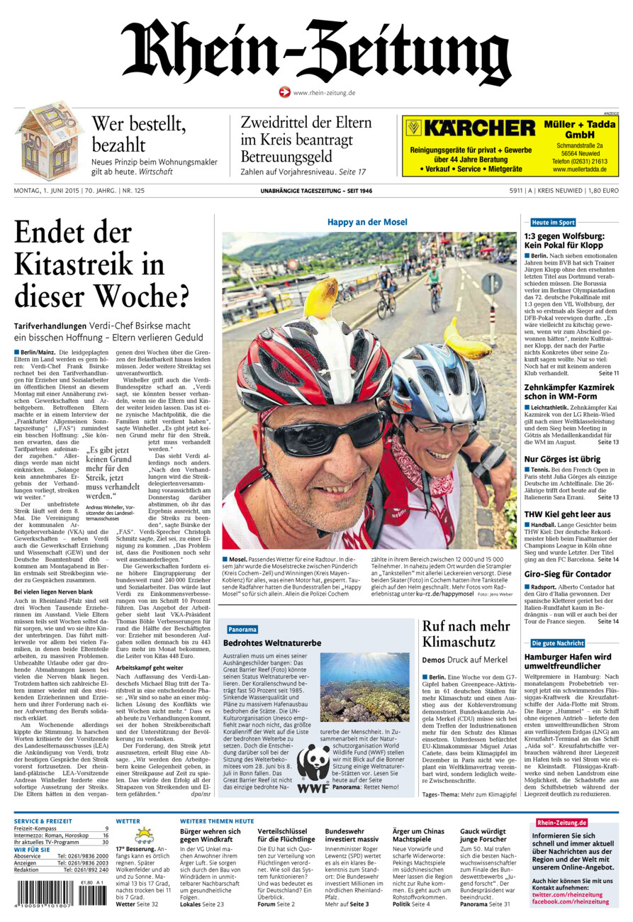 Rhein-Zeitung Kreis Neuwied vom Montag, 01.06.2015