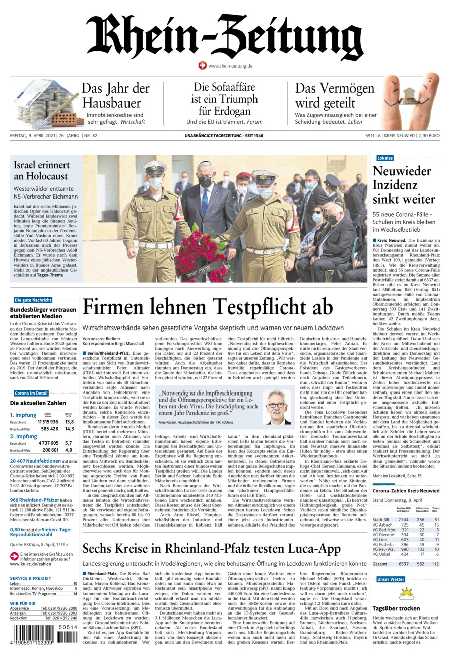 Rhein-Zeitung Kreis Neuwied vom Freitag, 09.04.2021