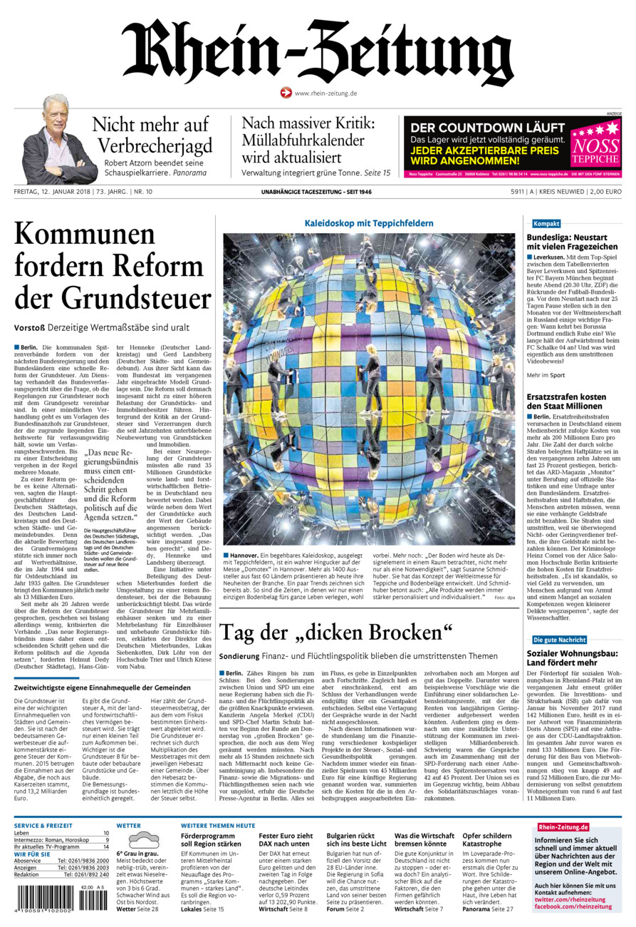 Rhein-Zeitung Kreis Neuwied vom Freitag, 12.01.2018
