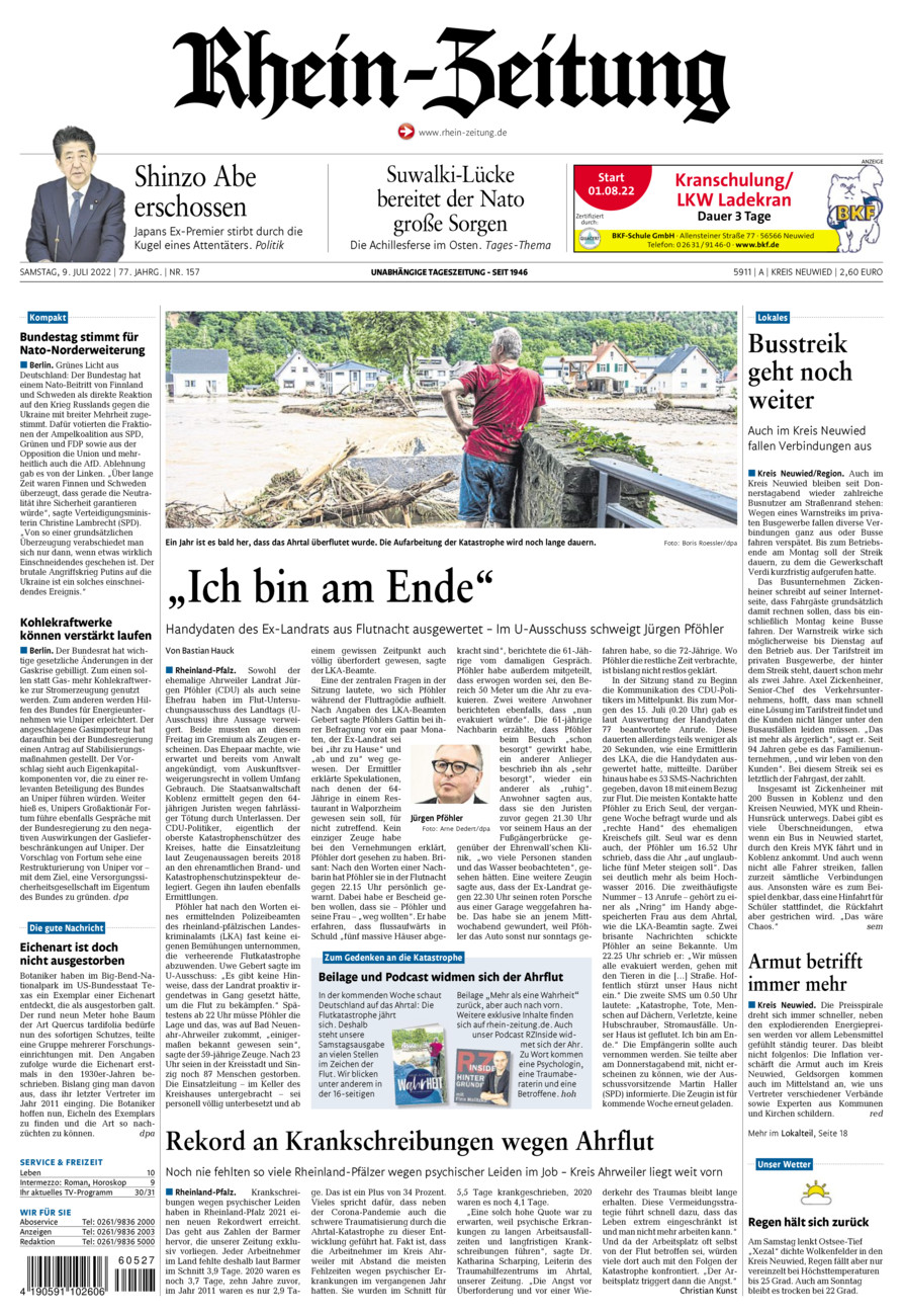 Rhein-Zeitung Kreis Neuwied vom Samstag, 09.07.2022