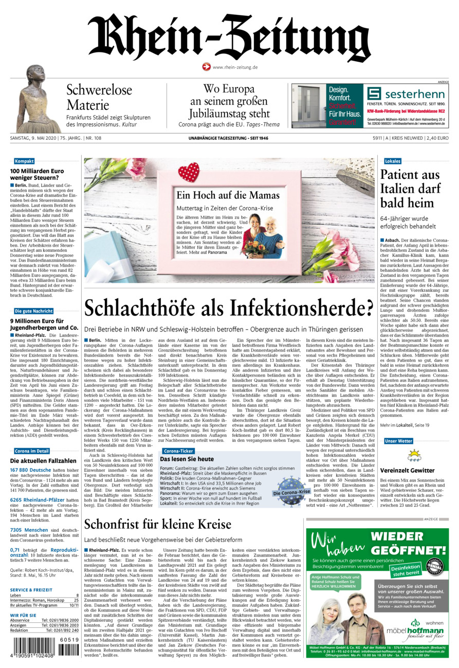Rhein-Zeitung Kreis Neuwied vom Samstag, 09.05.2020