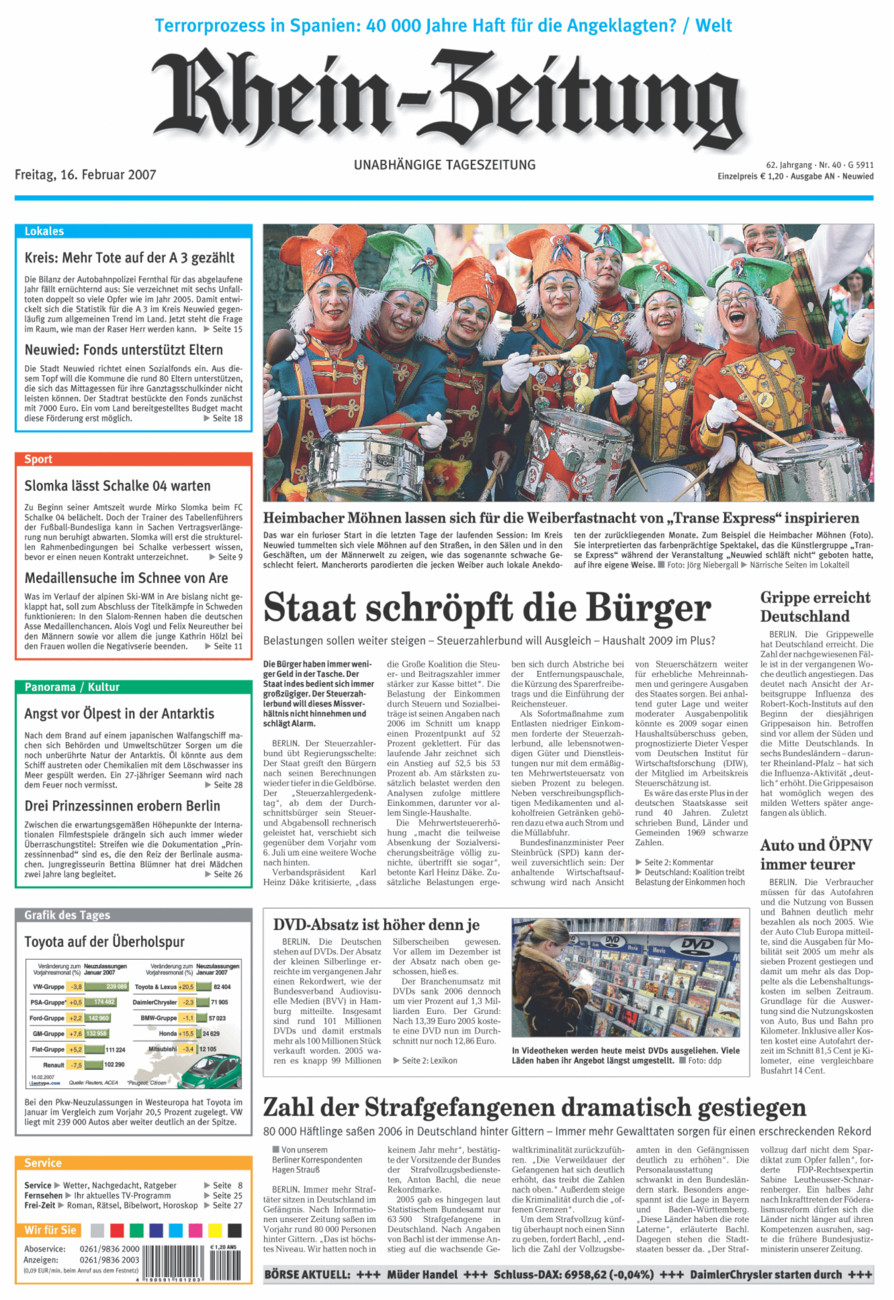 Rhein-Zeitung Kreis Neuwied vom Freitag, 16.02.2007
