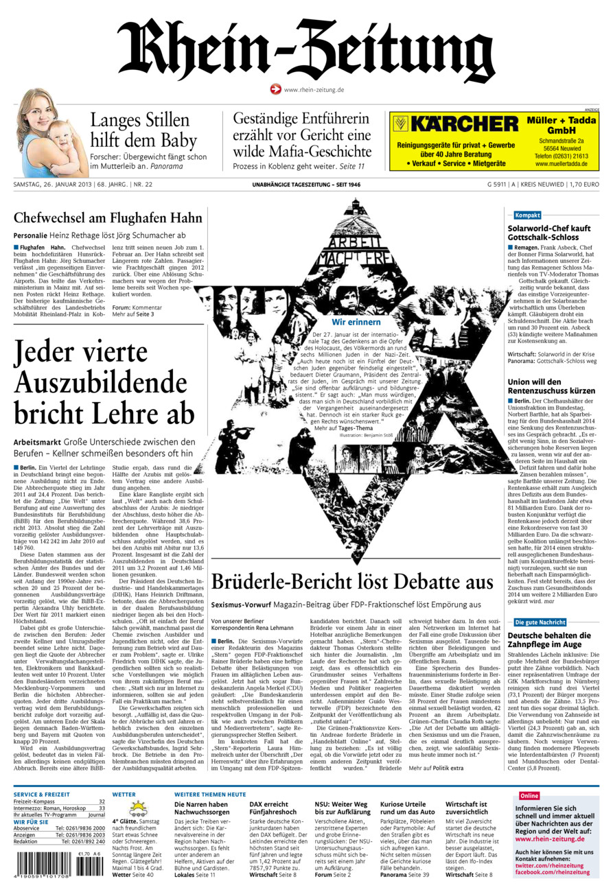Rhein-Zeitung Kreis Neuwied vom Samstag, 26.01.2013