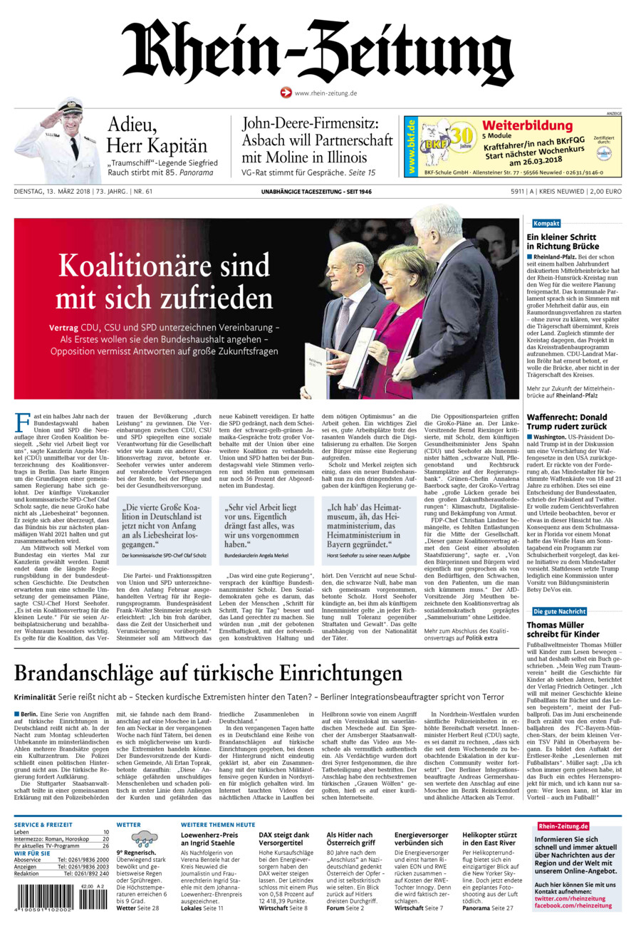 Rhein-Zeitung Kreis Neuwied vom Dienstag, 13.03.2018