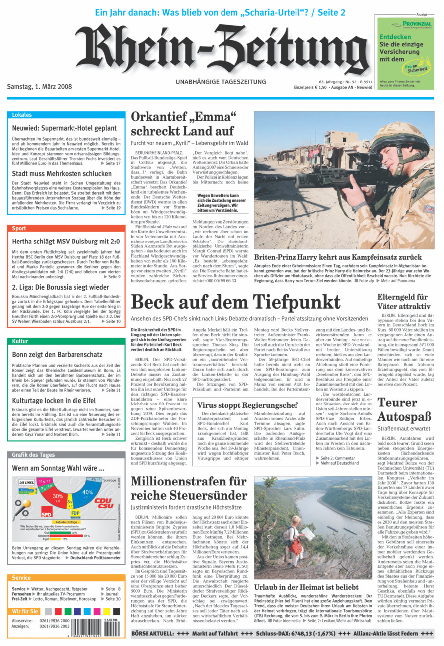Rhein-Zeitung Kreis Neuwied vom Samstag, 01.03.2008