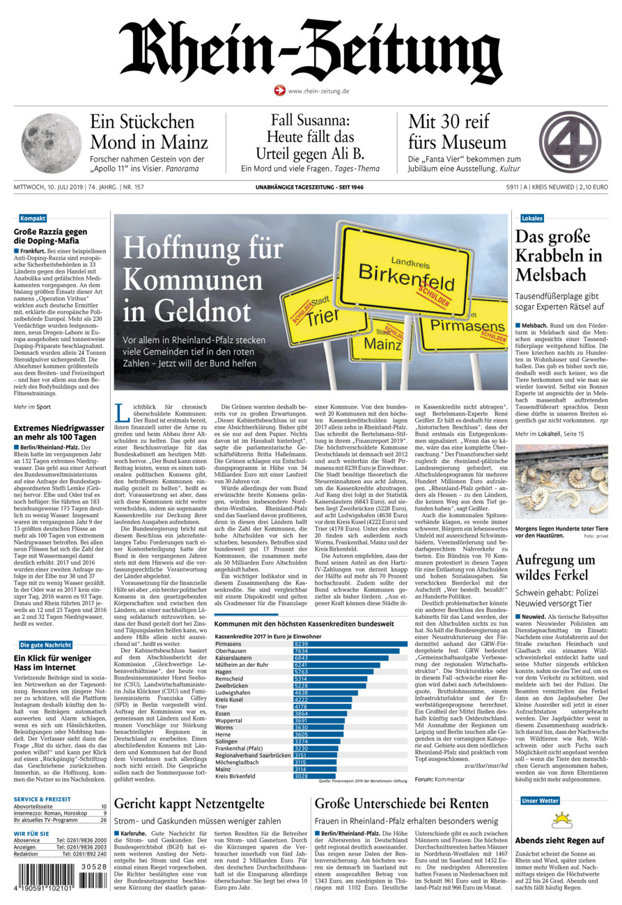Rhein-Zeitung Kreis Neuwied vom Mittwoch, 10.07.2019