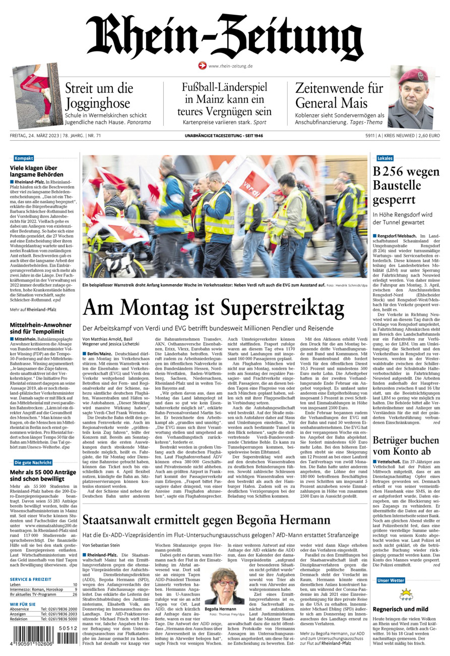 Rhein-Zeitung Kreis Neuwied vom Freitag, 24.03.2023