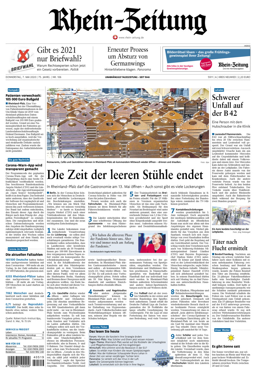 Rhein-Zeitung Kreis Neuwied vom Donnerstag, 07.05.2020