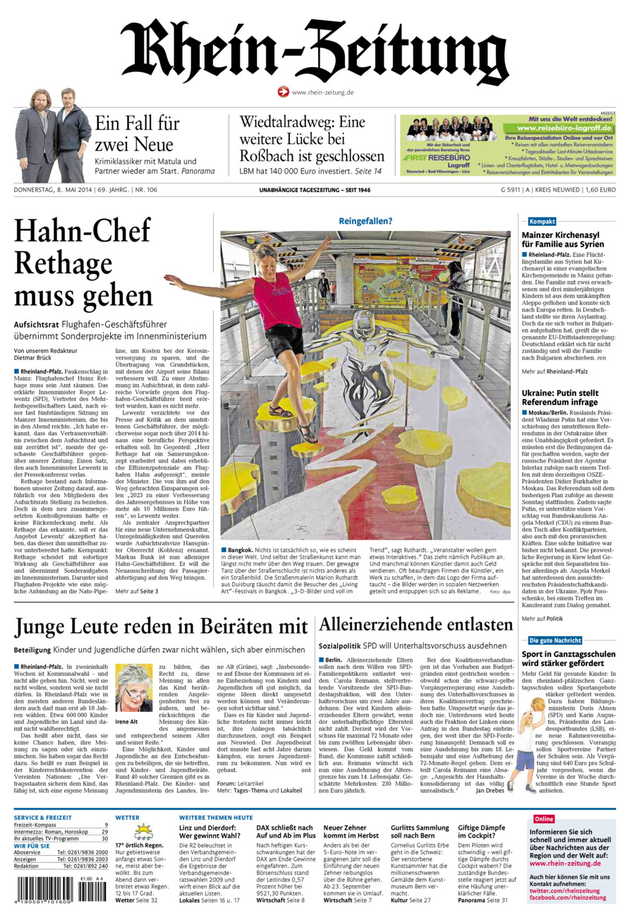 Rhein-Zeitung Kreis Neuwied vom Donnerstag, 08.05.2014