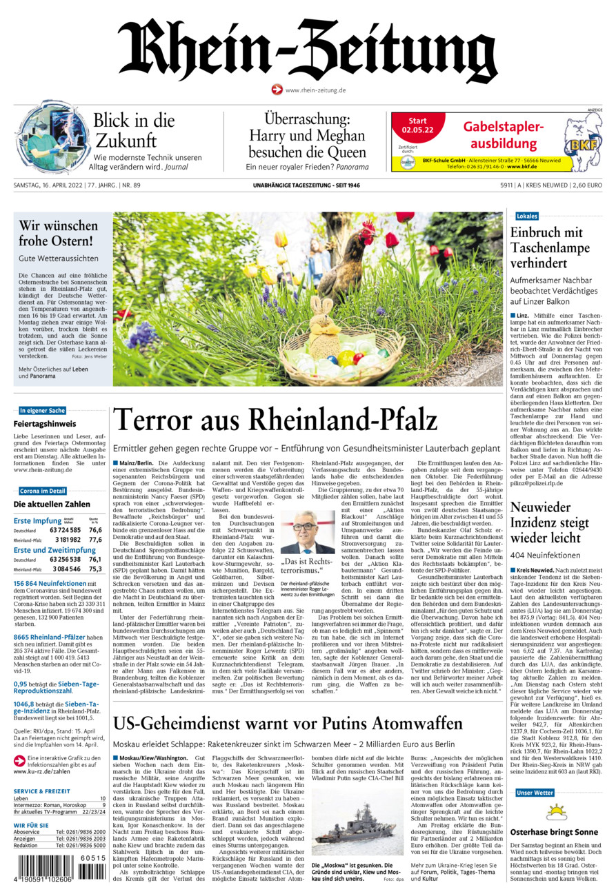 Rhein-Zeitung Kreis Neuwied vom Samstag, 16.04.2022