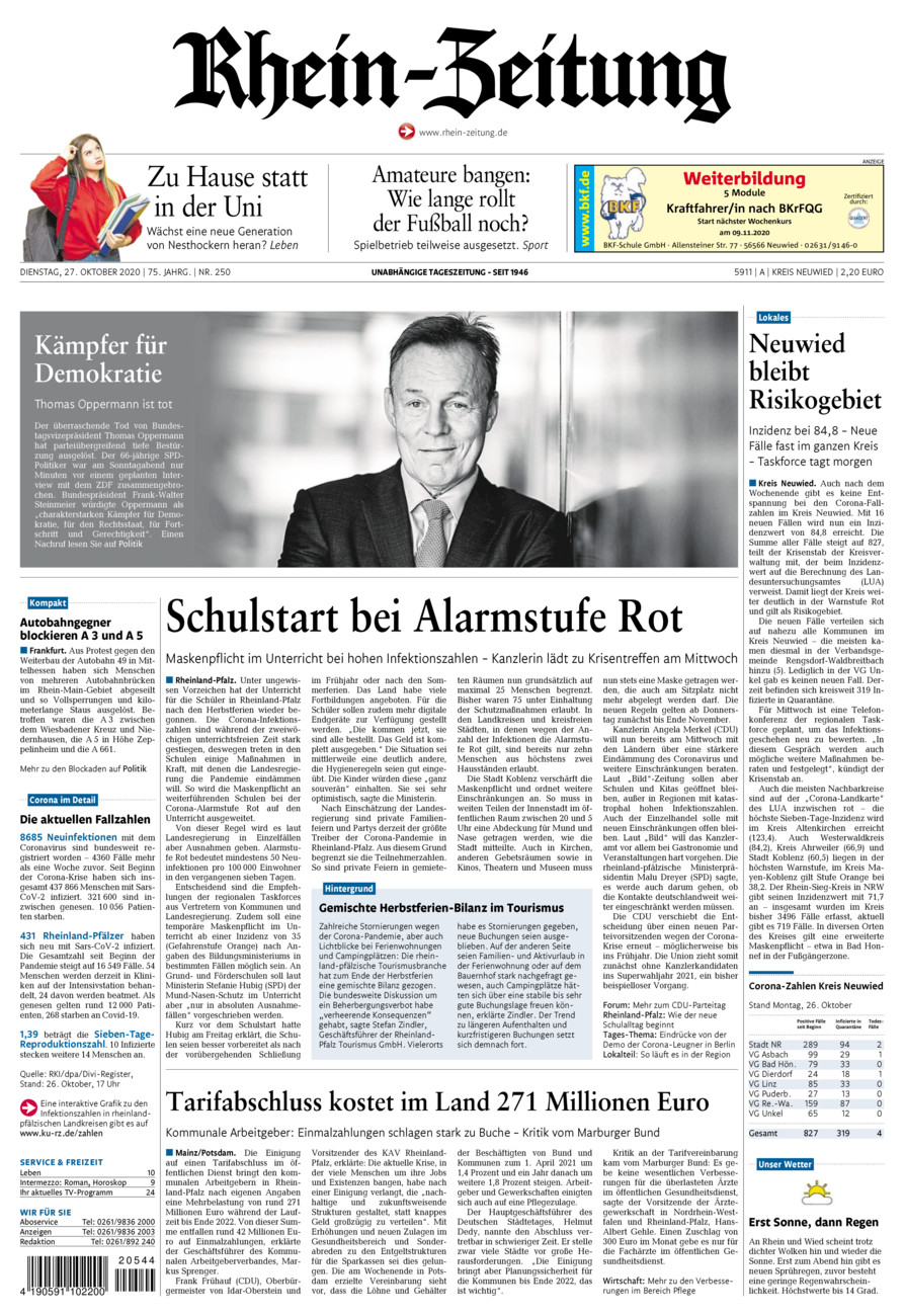 Rhein-Zeitung Kreis Neuwied vom Dienstag, 27.10.2020