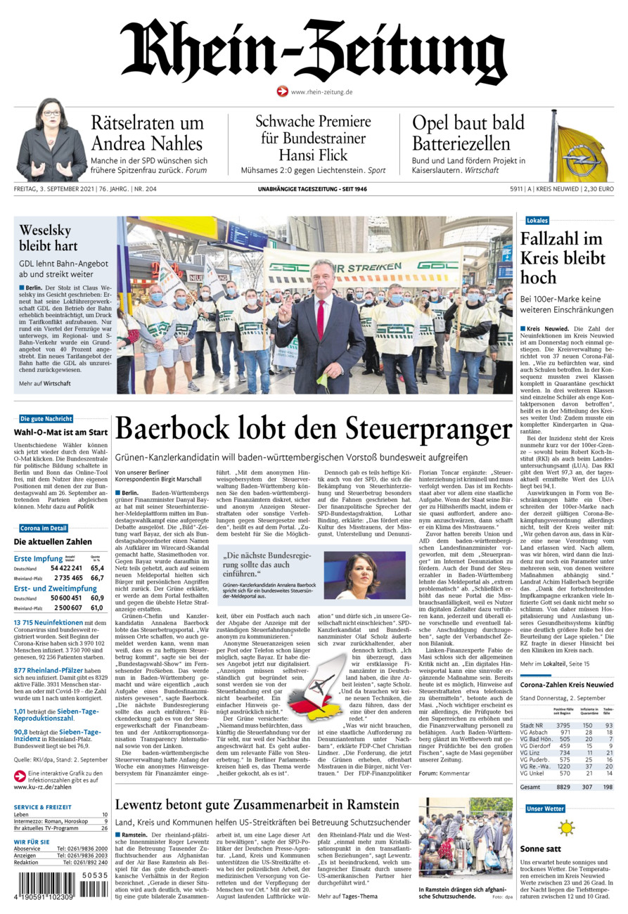 Rhein-Zeitung Kreis Neuwied vom Freitag, 03.09.2021
