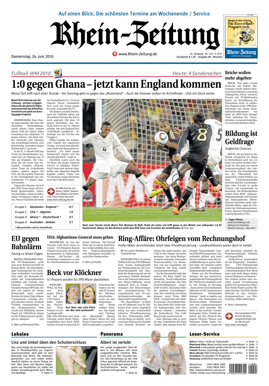 Rhein-Zeitung Kreis Neuwied vom Donnerstag, 24.06.2010