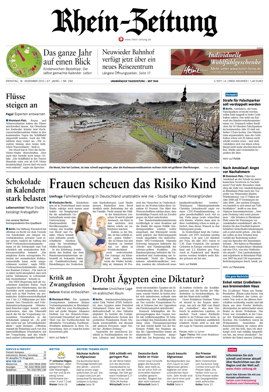 Rhein-Zeitung Kreis Neuwied vom Dienstag, 18.12.2012