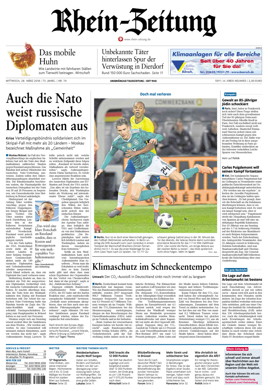 Rhein-Zeitung Kreis Neuwied vom Mittwoch, 28.03.2018