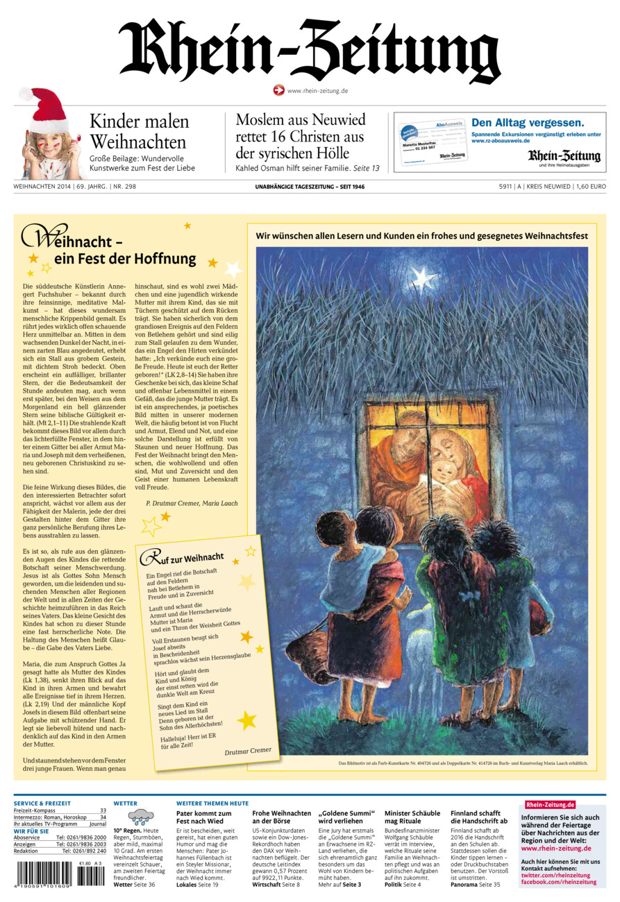 Rhein-Zeitung Kreis Neuwied vom Mittwoch, 24.12.2014