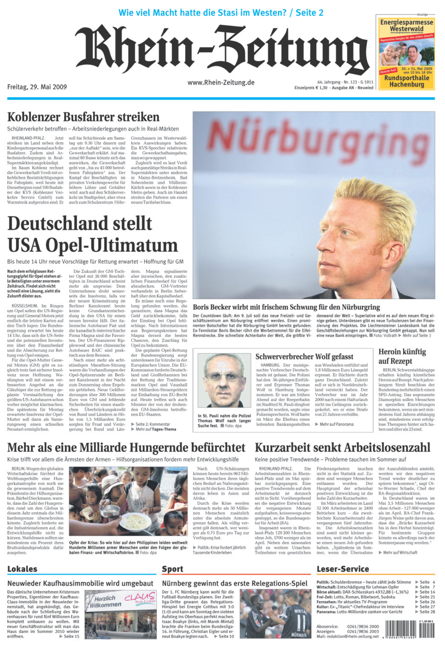 Rhein-Zeitung Kreis Neuwied vom Freitag, 29.05.2009