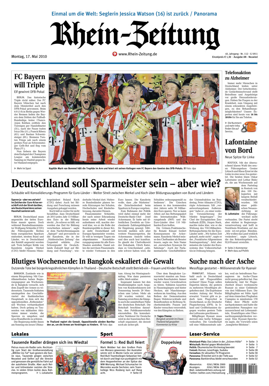 Rhein-Zeitung Kreis Neuwied vom Montag, 17.05.2010