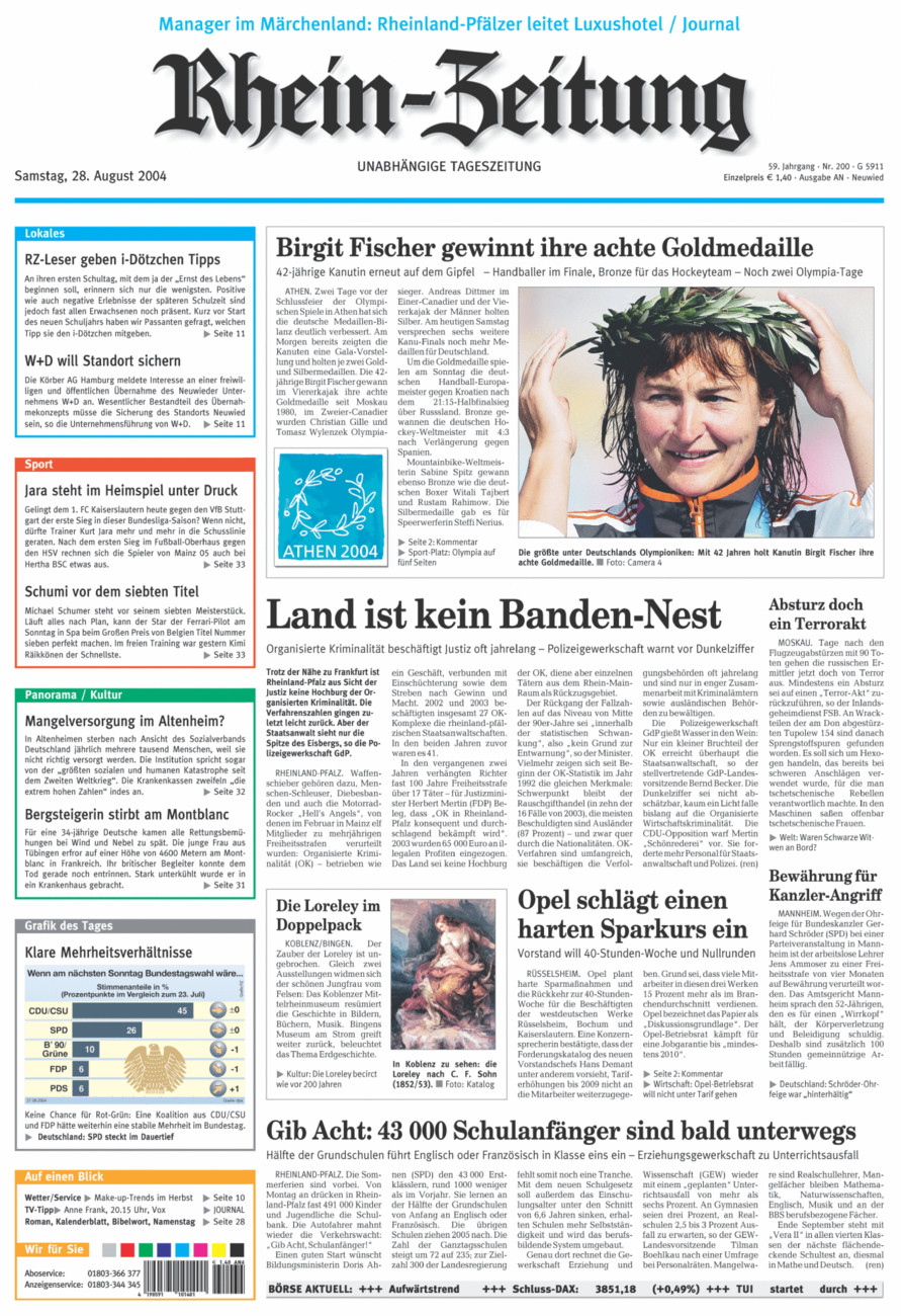 Rhein-Zeitung Kreis Neuwied vom Samstag, 28.08.2004
