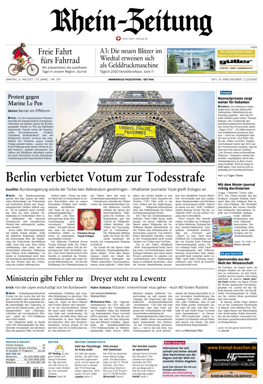 Rhein-Zeitung Kreis Neuwied vom Samstag, 06.05.2017