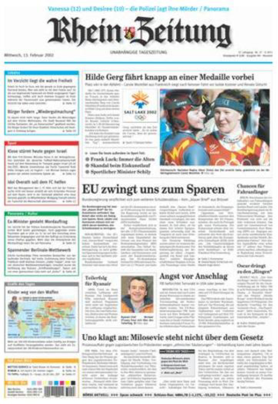 Rhein-Zeitung Kreis Neuwied vom Mittwoch, 13.02.2002