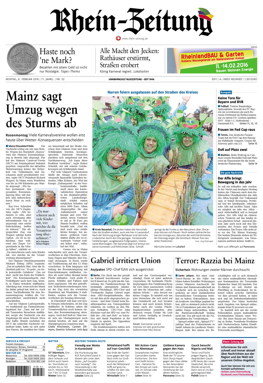 Rhein-Zeitung Kreis Neuwied vom Montag, 08.02.2016