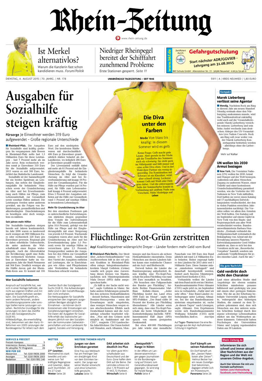 Rhein-Zeitung Kreis Neuwied vom Dienstag, 04.08.2015