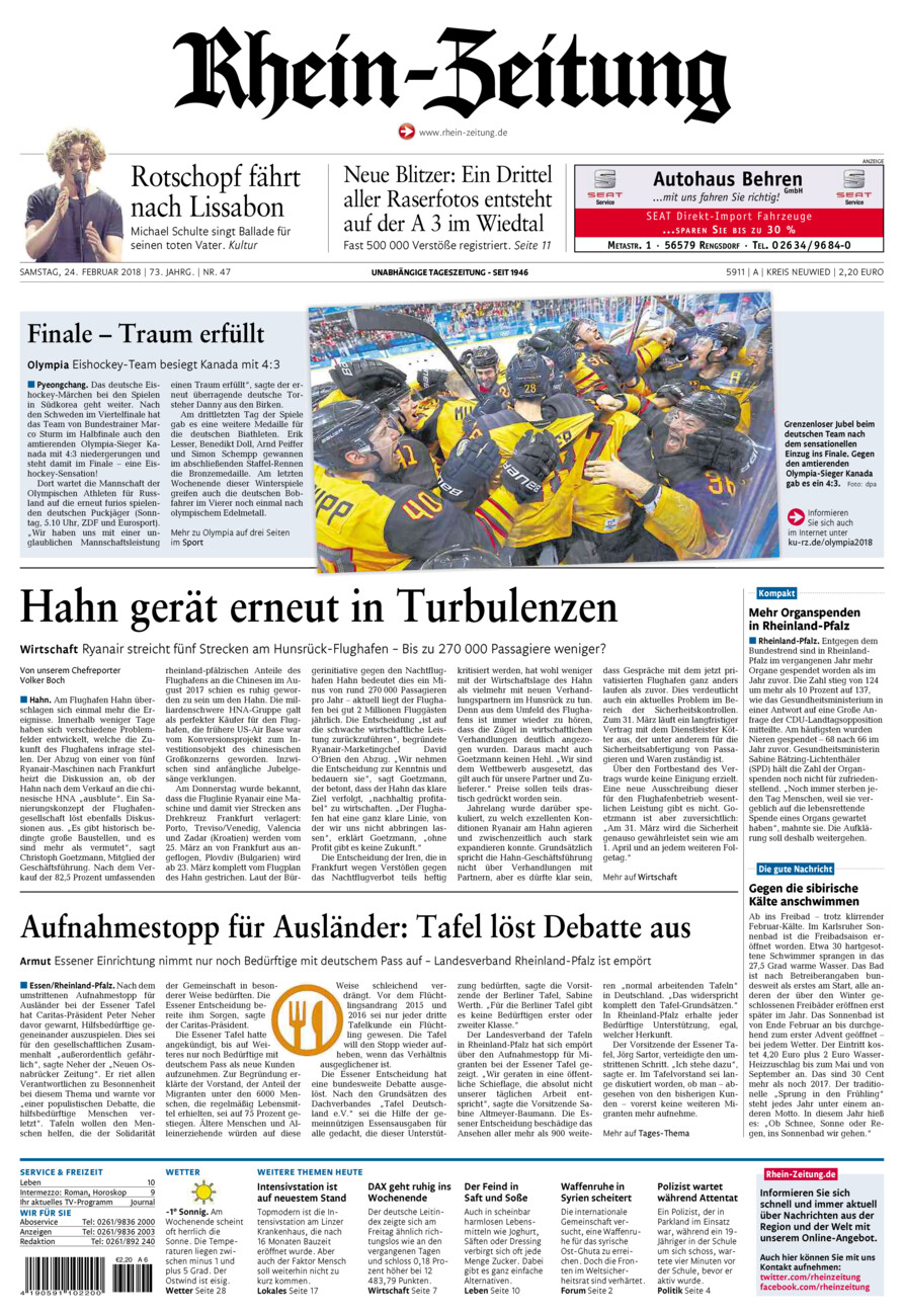 Rhein-Zeitung Kreis Neuwied vom Samstag, 24.02.2018